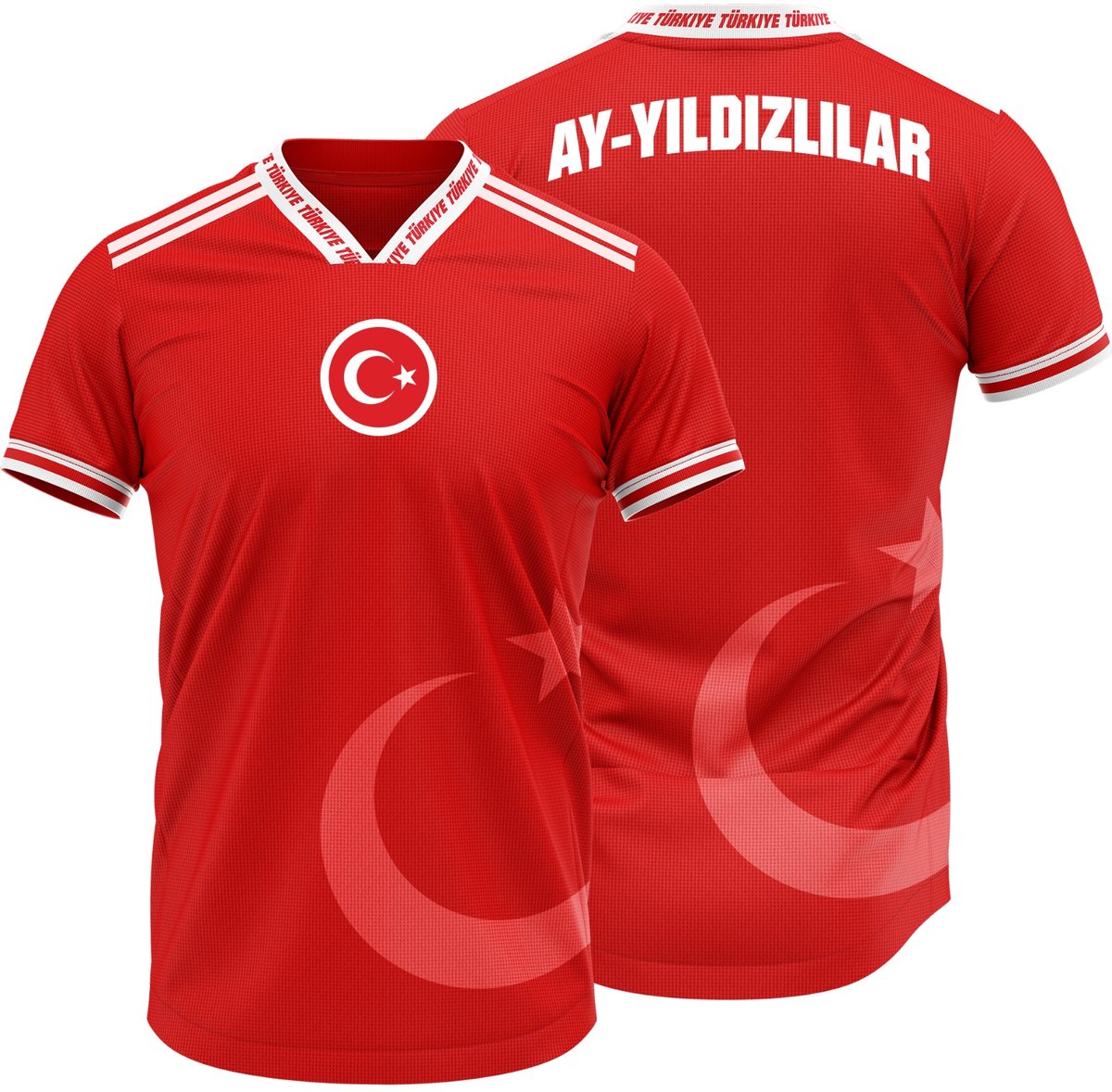 Trinewear WK T-Shirt “Halve maan” – Turkey Geïnspireerd– Limited Edition – Rood – Unisex XL