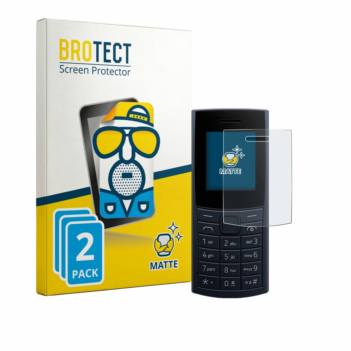 BROTECT - Screenprotector voor Nokia 110 4G (2023) - Folie Beschermfolie matte 2 Stuks