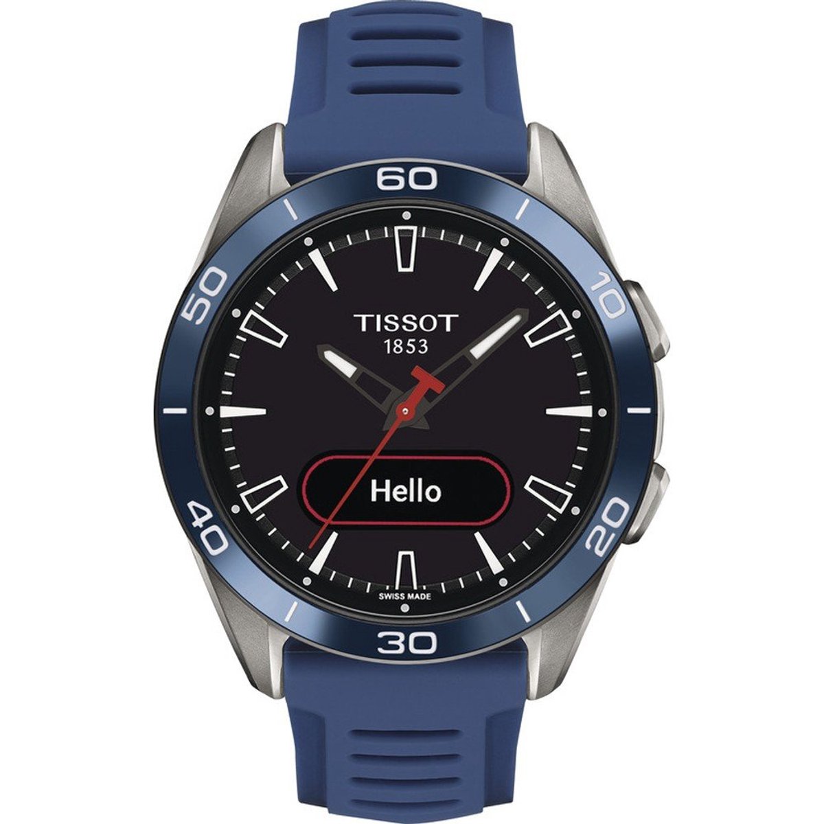 Tissot T-Touch Connect Sport T1534204705101 Horloge - Siliconen - Blauw - Ø 43 mm