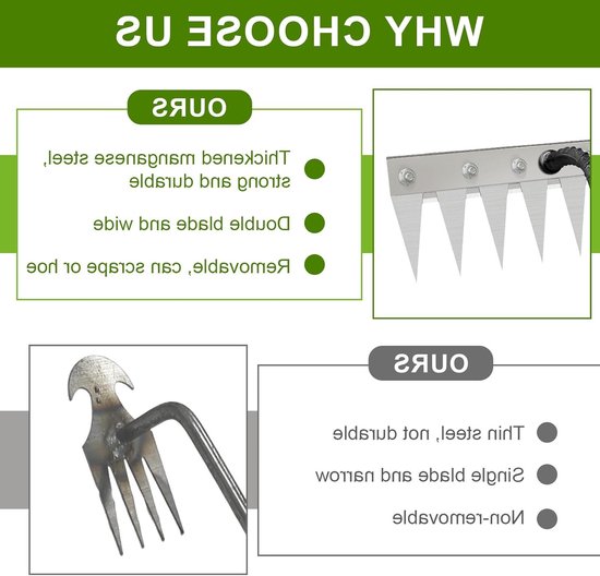 Draadloze Tuin Hark voor Zware Taken - Efficiënte Hark voor Tuinonderhoud en Grondbewerking — afbeelding 4
