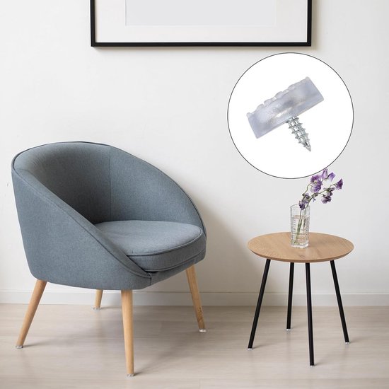 Ronde rubberen voetjes met schroeven - 36 stuks transparante rubberen stoppers voor meubels, bureaus en stoelen (17.5 x 6 mm) van Merkloos — afbeelding 4