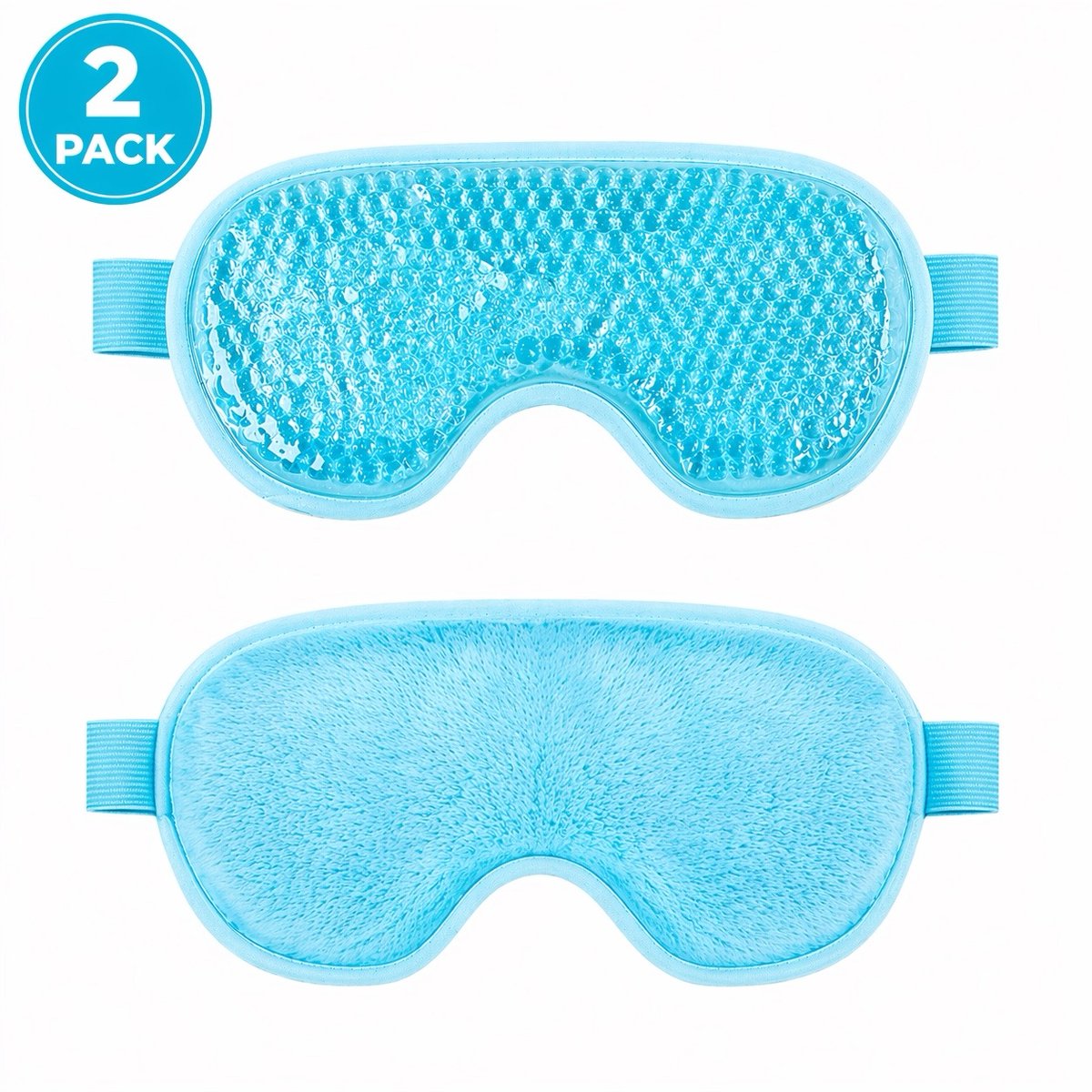 Gel Oogmasker – 2 Stuks – Warm & Koud Kompres – Verkoelend Oogmasker – Verstelbaar – Tegen Wallen, Zwelling & Donkere Kringen – Herbruikbaar – Lichtblauw