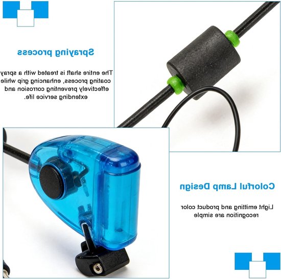 4 Stuks LED Swinger Bijtindicatoren voor Nachtvissen, Verstelbare Elastische Vissaccessoires, Ideaal voor Karper- en Roofvisvangst — afbeelding 2