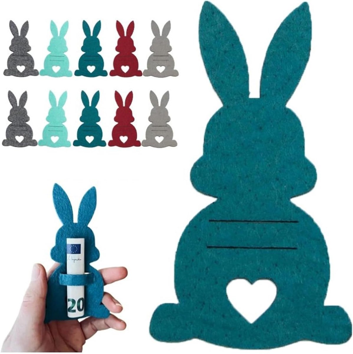 Easter Bunny Geldhouder Set van 10, Kleurrijke Geldclips voor Pasen, Creatieve Cadeaus voor Kinderen en Tieners, Perfect voor Paasmanden en Feestjes