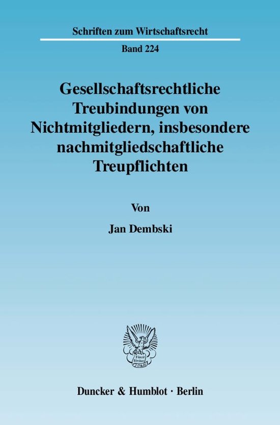 Gesellschaftsrechtliche Treubindungen von Nichtmitgliedern,  ... - cover