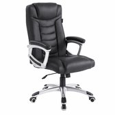 Monza Home® Bureaustoel Zwart – Ergonomische Bureau Stoel – PU Leder – Verstelbaar – 150kg Draagvermogen – Luxe Directiestoel