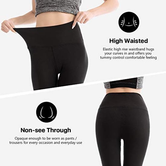 Legging met Hoge Taille voor Vrouwen - Boterzachte Yoga Broek - Sport en Fitness - Maat S-M - Leger Groen van Merkloos — afbeelding 3