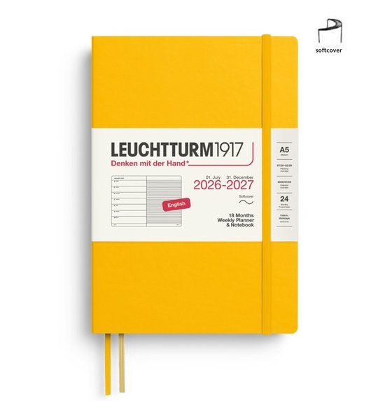 Leuchtturm1917 - Agenda en Notitieboek - 2026/2027 - 18 maanden - Softcover - A5 - SUNFLOWER