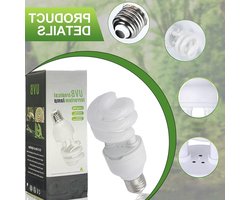 Energiebesparende UVB-lamp voor reptielen, geschikt voor schildpadden, hagedissen en amfibieën, E27 fitting, 13W