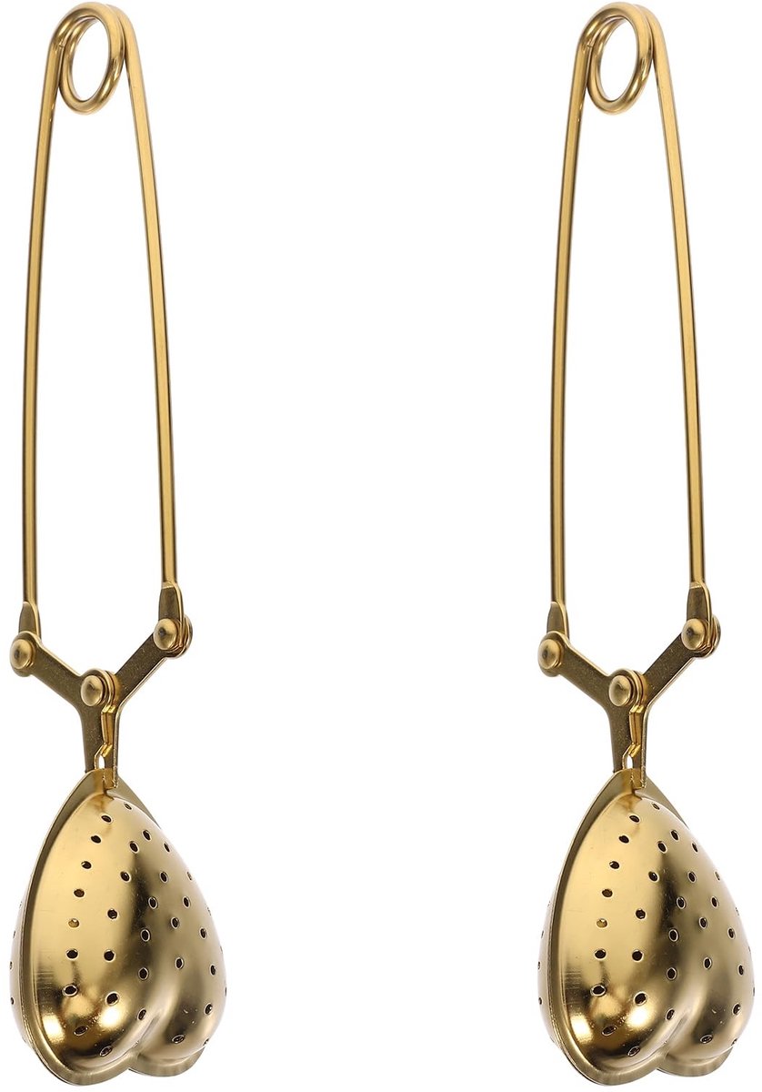 Store_7 - Theezeef - Thee Infuser - Praktisch en Duurzaam - Gouden Theefilter - Geschikt voor Losse Thee - Set van 2