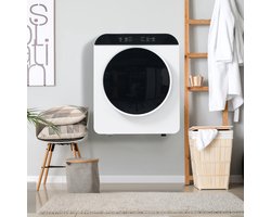 Re-purelife® wasdroger compact met 6 programma's - droogtrommel van ABS met UV- en hoge temperatuursterilisatie - wanddroger met timer en kinderslot - modern wit 49,5 × 42 × 59,5 cm