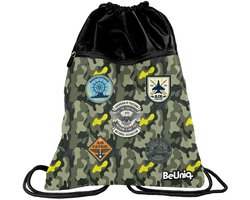 BeUniq Gymbag Military - 47 x 37 cm - Groen