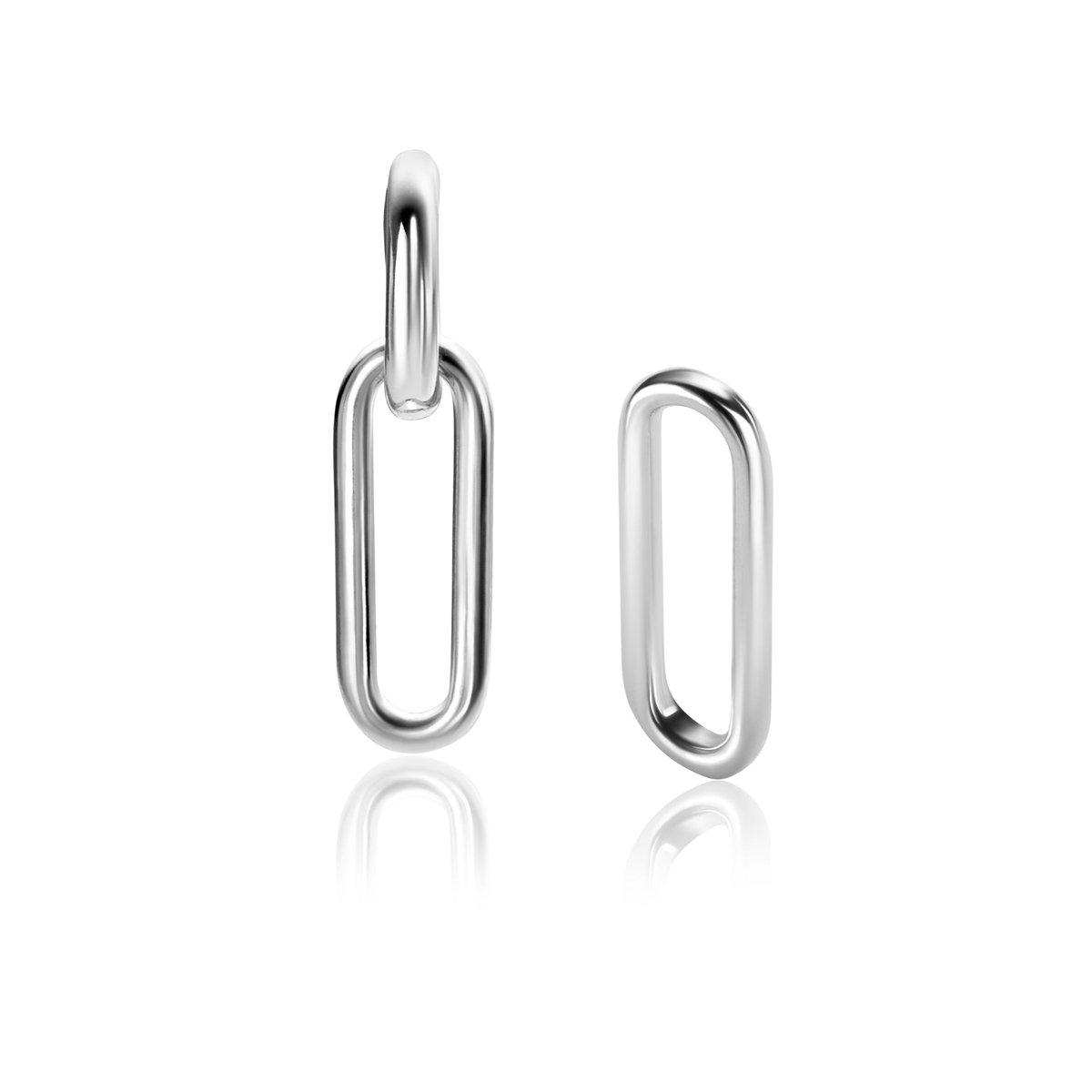 20mm ZINZI zilveren oorbedels open ovale vorm glad ZICH2415 (zonder Oorbedels)
