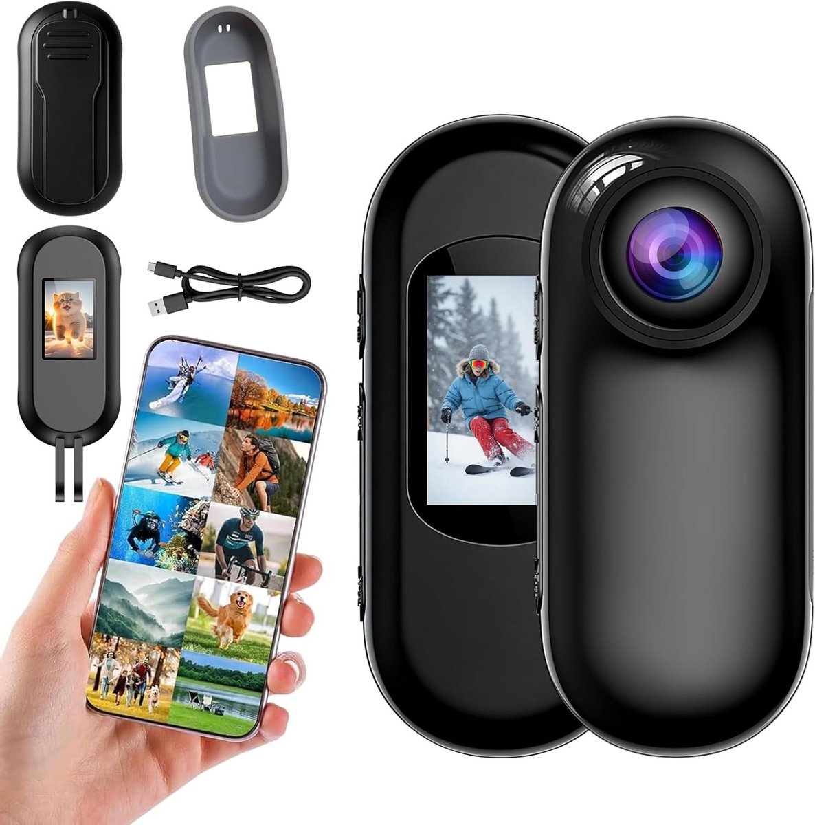 4K Actiecamera met IP68 Waterdichtheid, Nachtzicht en 110° Groothoeklens voor Sporten, Vloggen en Avontuurlijke Activiteiten
