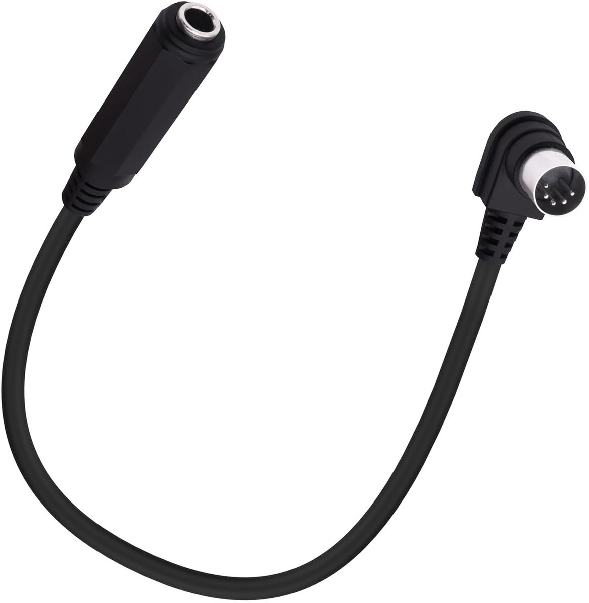6.35mm 1/4 inch jack to MIDI DIN 5pin male cable 90 degree right angle DIN 5pin TRS stereo audio adapter cable for - ShopVlot