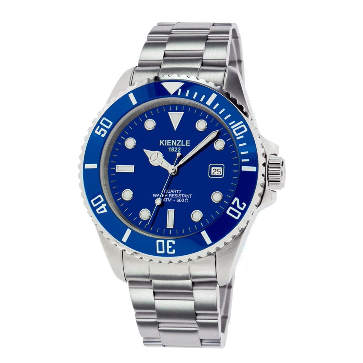 KIENZLE Horloge - Taucher - Quarz KG410B - Waterdicht tot 20 ATM - Wijzerplaat Koningsblauw