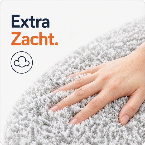 BOTC Badmat - Antislip - 80x50cm - Absorberende Badmat - Douchemat - Toiletmat - Grijs/Wit