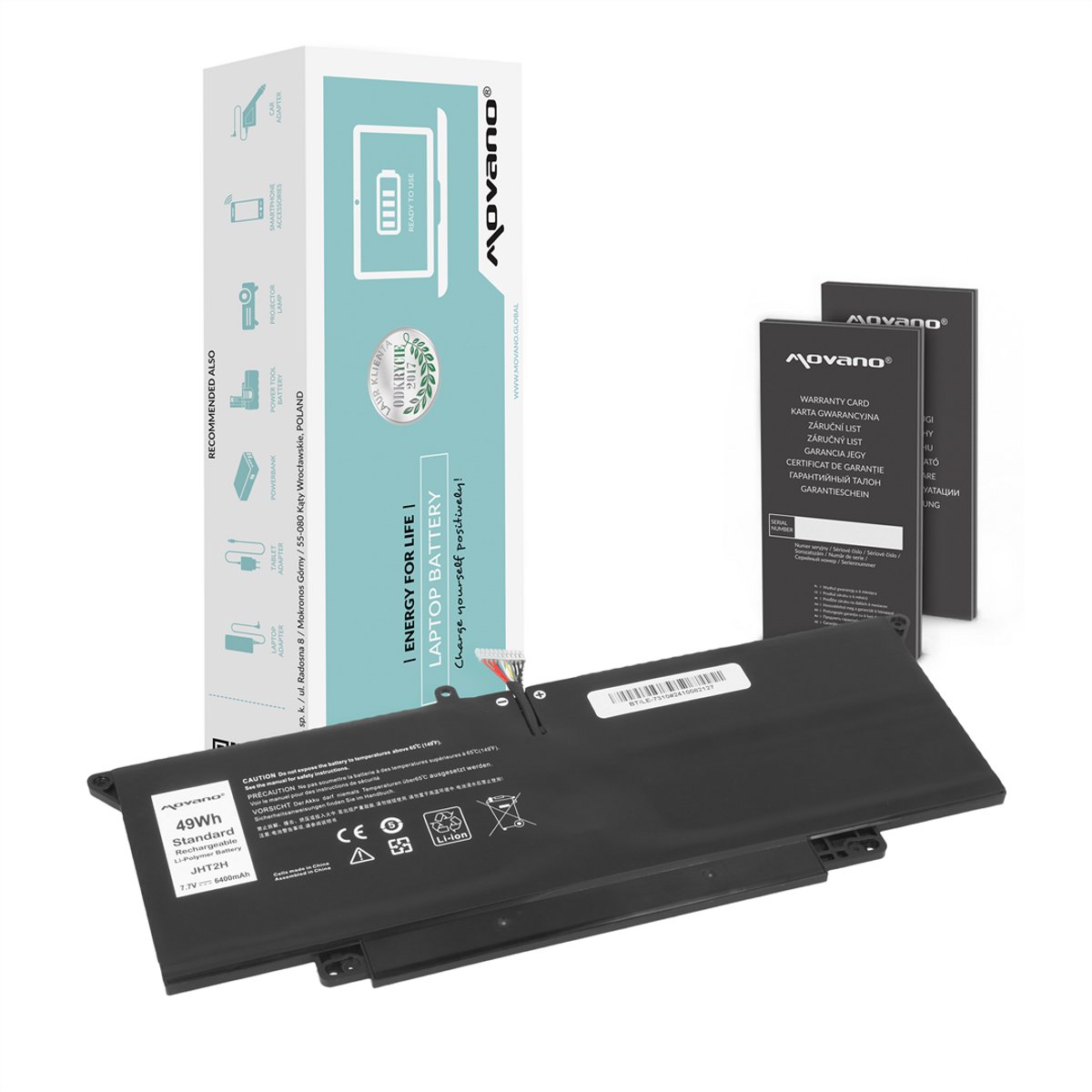 Movano JHT2H - Batterij - Lithium-ion - Voor Dell Latitude 7410 2-in-1 - 7310 2-in-1