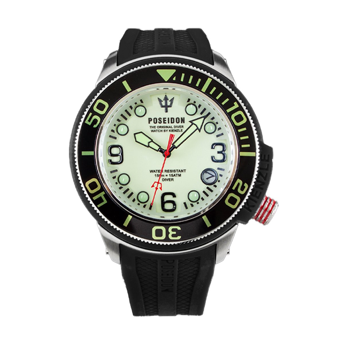 KIENZLE Horloge - Poseidon24 - Quarz UP706 - Waterdicht tot 15 ATM - Wijzerplaat Metaal met Lichtgevende Coating