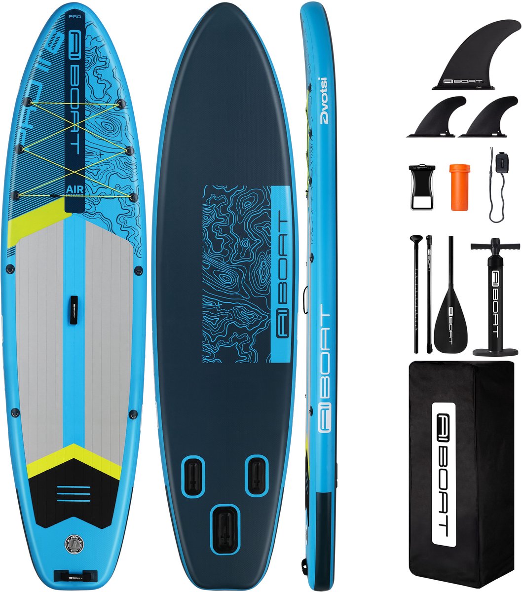 COIL Opblaasbaar SUP Board 351 cm – Allround Stand Up Paddle Set – Inclusief Peddel, Pomp & Rugzak – tot 204 kg - Marine