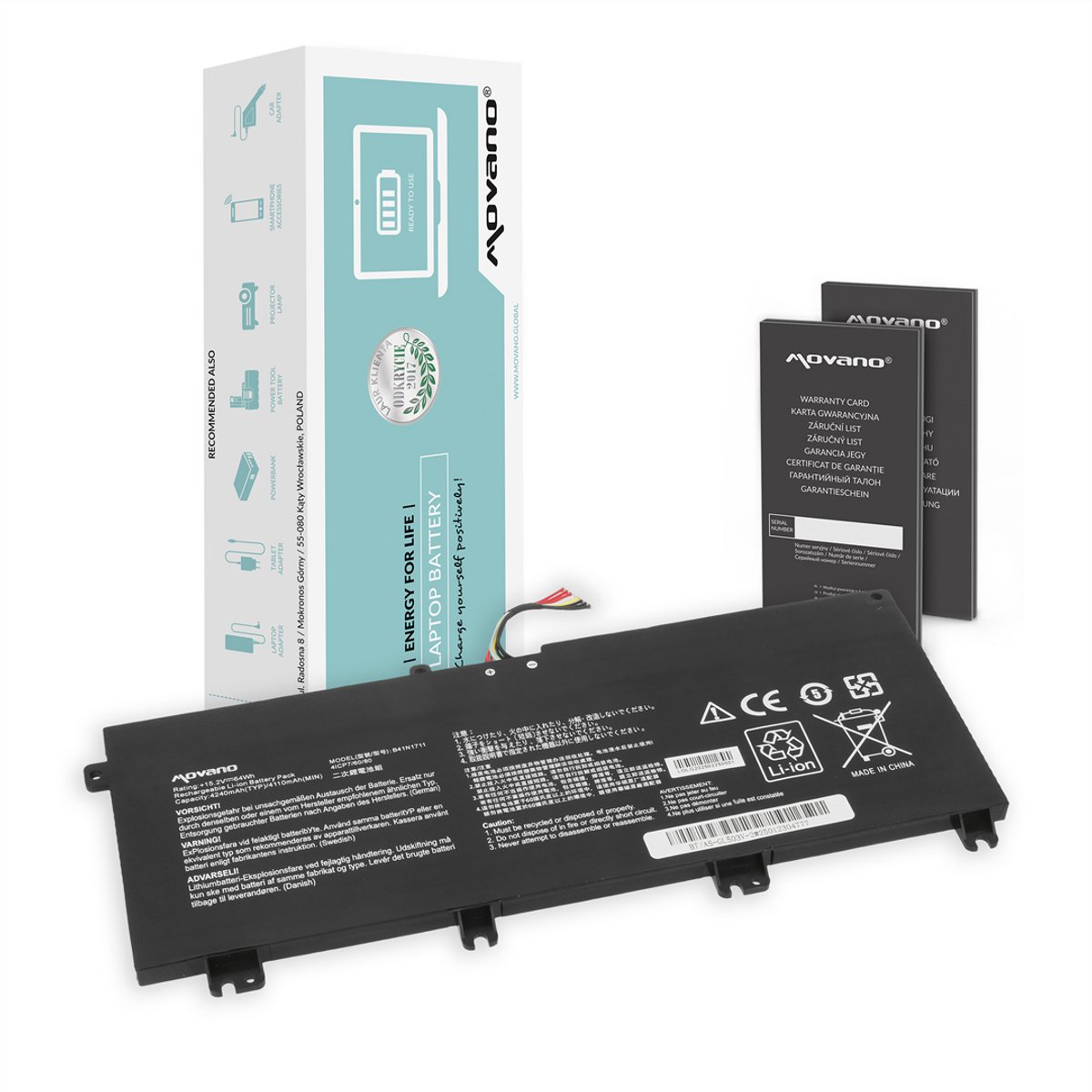Movano B41N1711 - Batterij - ASUS TUF Gaming FX705D - Li-Ion - Hoge Capaciteit