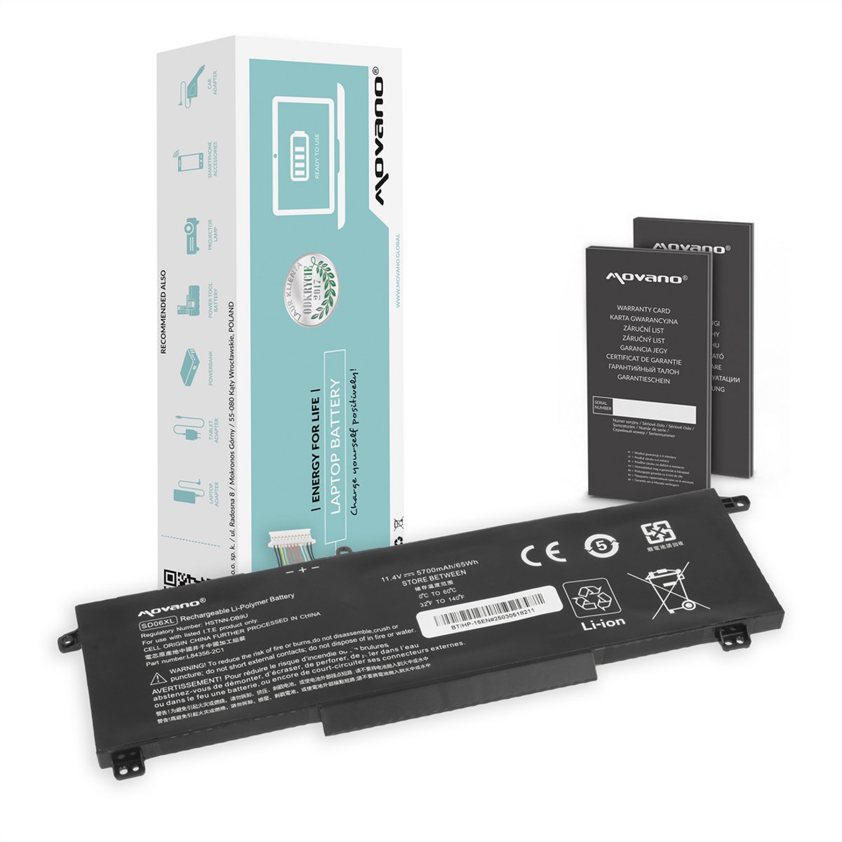 Movano SD06XL Serie - Batterij - Voor HP Omen 15-EK - Draadloos - Hoogwaardige Prestaties
