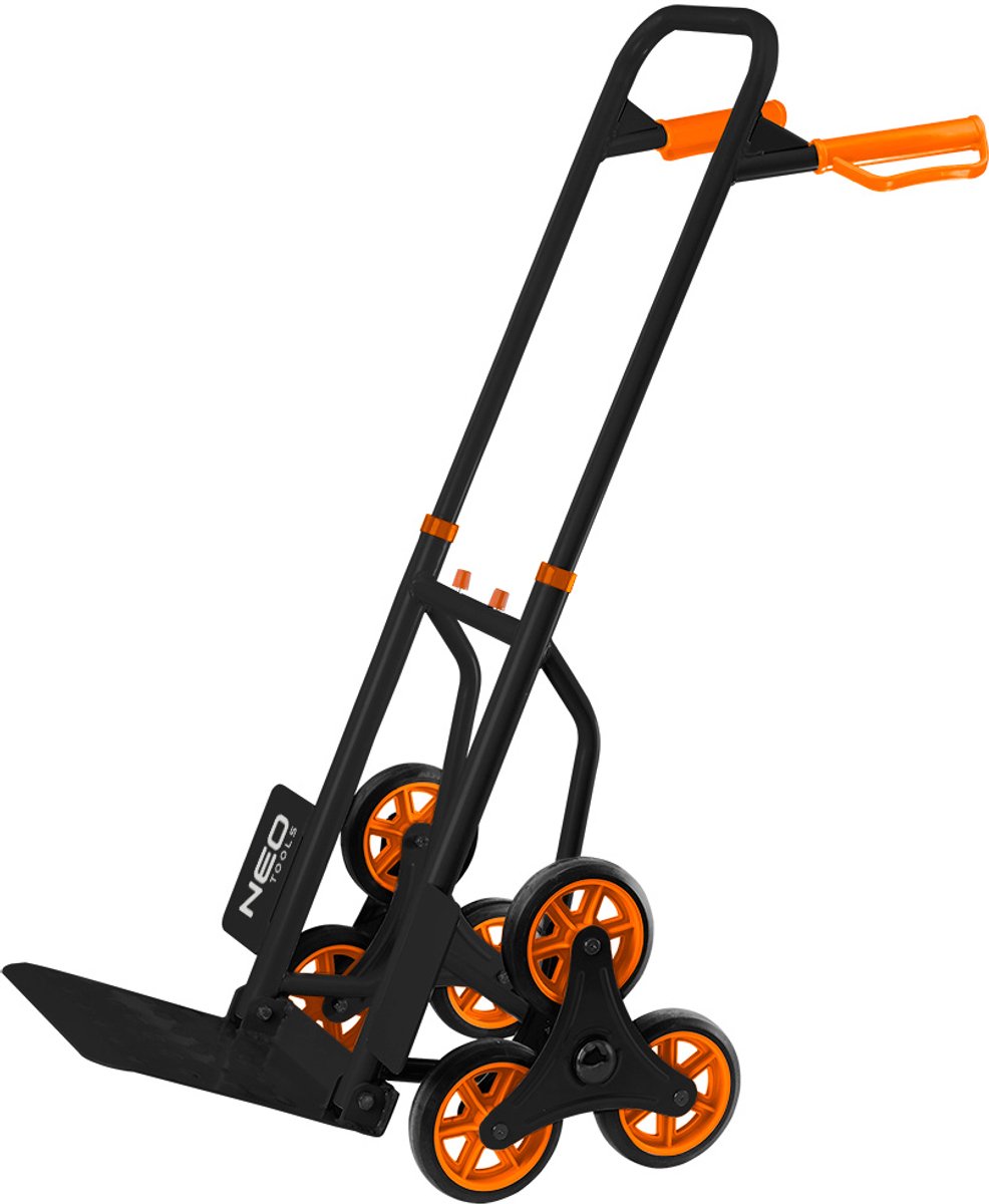 Bol.com NEO Serie - Opvouwbare Traptransportwagen - 150kg Capaciteit - Telescoopgreep - Zes Wielen aanbieding