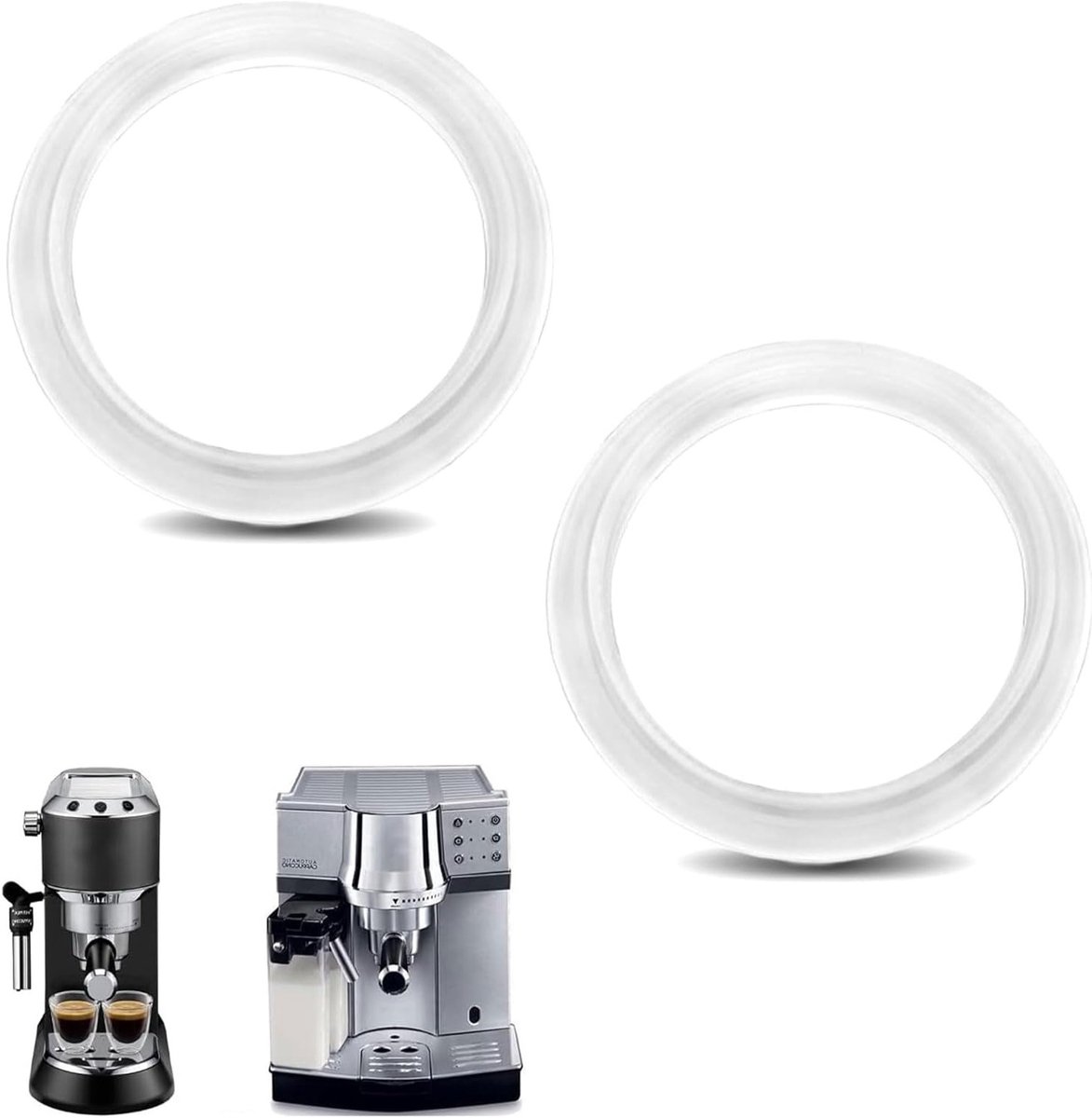 2 Stuks Siliconen O-ring voor Koffiezetapparaat, Compatibel met Diverse DeLonghi Modellen, ID Diameter 47 mm, Duurzaam en Flexibel Koffie Seal voor Optimale Smaak