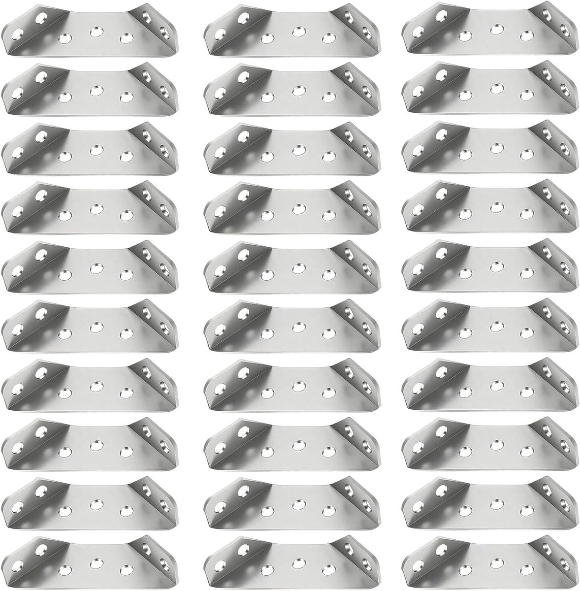 Triangulaire hoekenbeugels van roestvrij staal, 30-delige set, universele hoekverbindingen voor meubels en versterking van hoeken