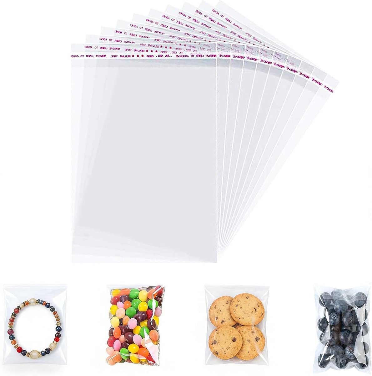 Cellofaanzakjes 6 x 12 cm - Zelfklevende Plastic Zakjes voor Snoep, Cookies en Cadeaus - 100 Stuks Mini OPP Zakjes met Sluiting