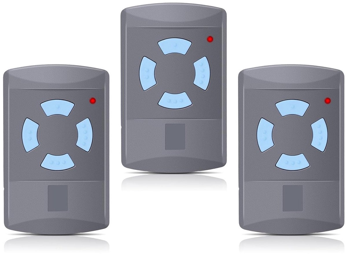 Vervangende Garagedeuropeners - Afstandsbediening Set - Poort Bediening - 4 Kanalen 868.3 MHz - 3 Stuks - Blauw