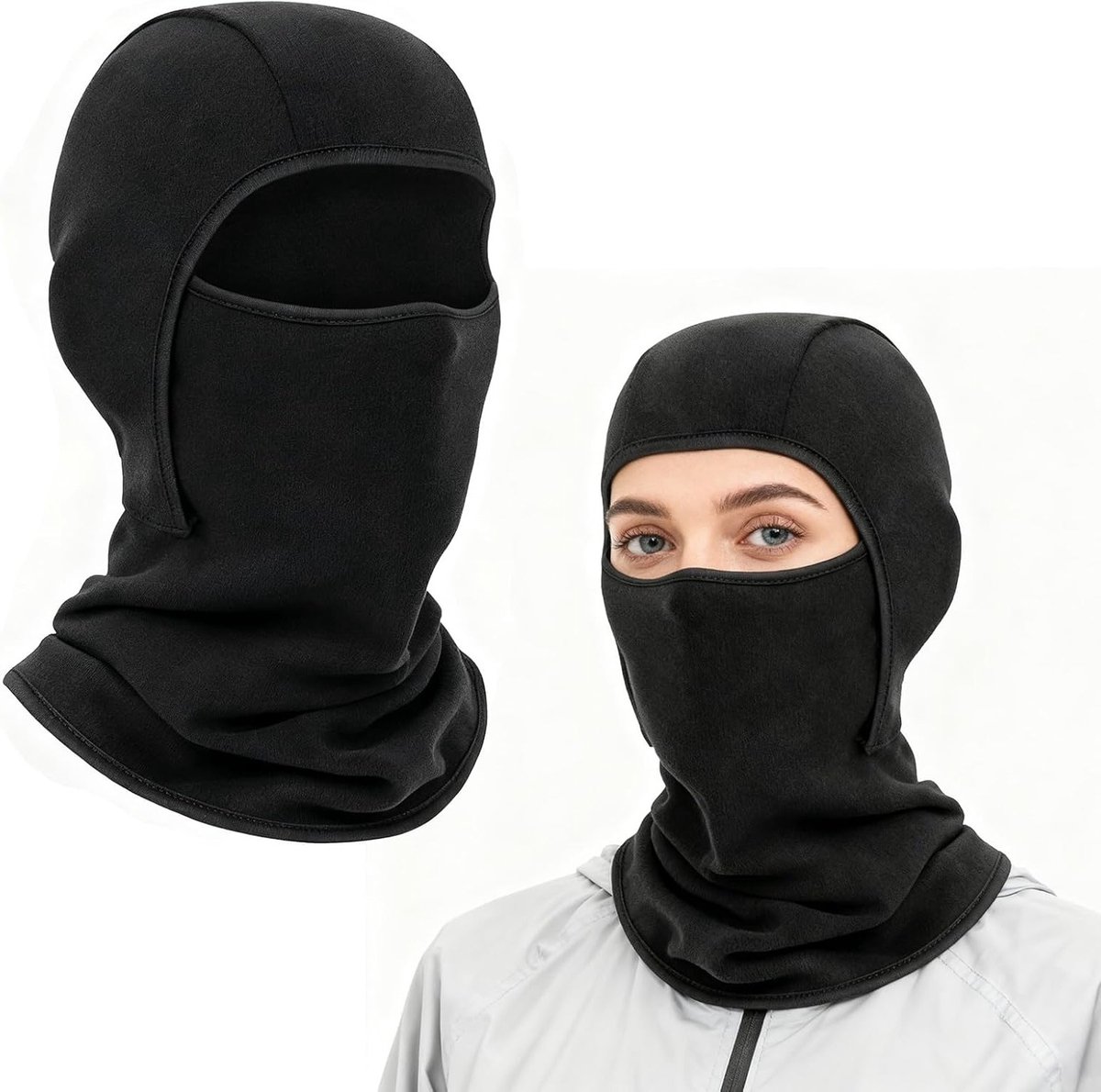 Thermische Fleece Balaclava voor Unisex met Hoed en Sjaal - Multifunctionele Winter Ski Masker met Nekwarmer voor Sport en Buitenactiviteiten zoals Fietsen en Motorrijden