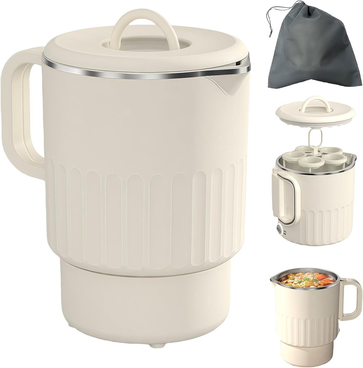 Opvouwbare Waterkoker 1 Liter RVS - Compact & Draagbaar voor Reizen en Camping