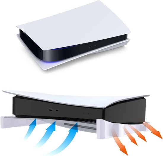 Set van 2 Horizontale Steunen voor PlayStation 5 - Basisstandaard met Antislipmatten voor Disc en Digitale Consoles in Wit — afbeelding 5