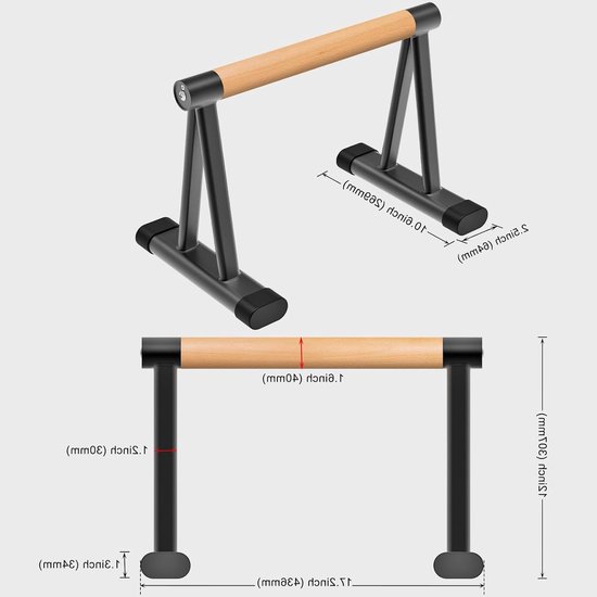 Push-up Steunen voor Calisthenics, Parallettes Bars voor L-Sit en Dip Bar, Ideaal voor Krachttraining en Thuis Gym Oefeningen — afbeelding 5