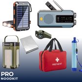Kit d'urgence Pro - Kit d'urgence complet pour la maison - Avec radio d'urgence et batterie externe - Pour panne d'électricité et situations d'urgence