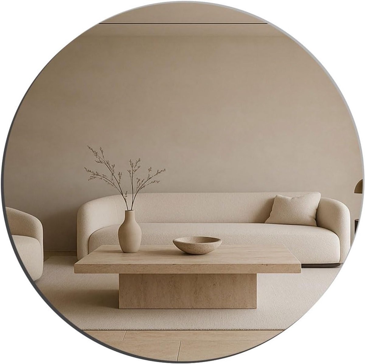 Grote ronde zelfklevende acryl spiegel van 30 cm voor wanddecoratie in de badkamer, niet-breekbare wandspiegel