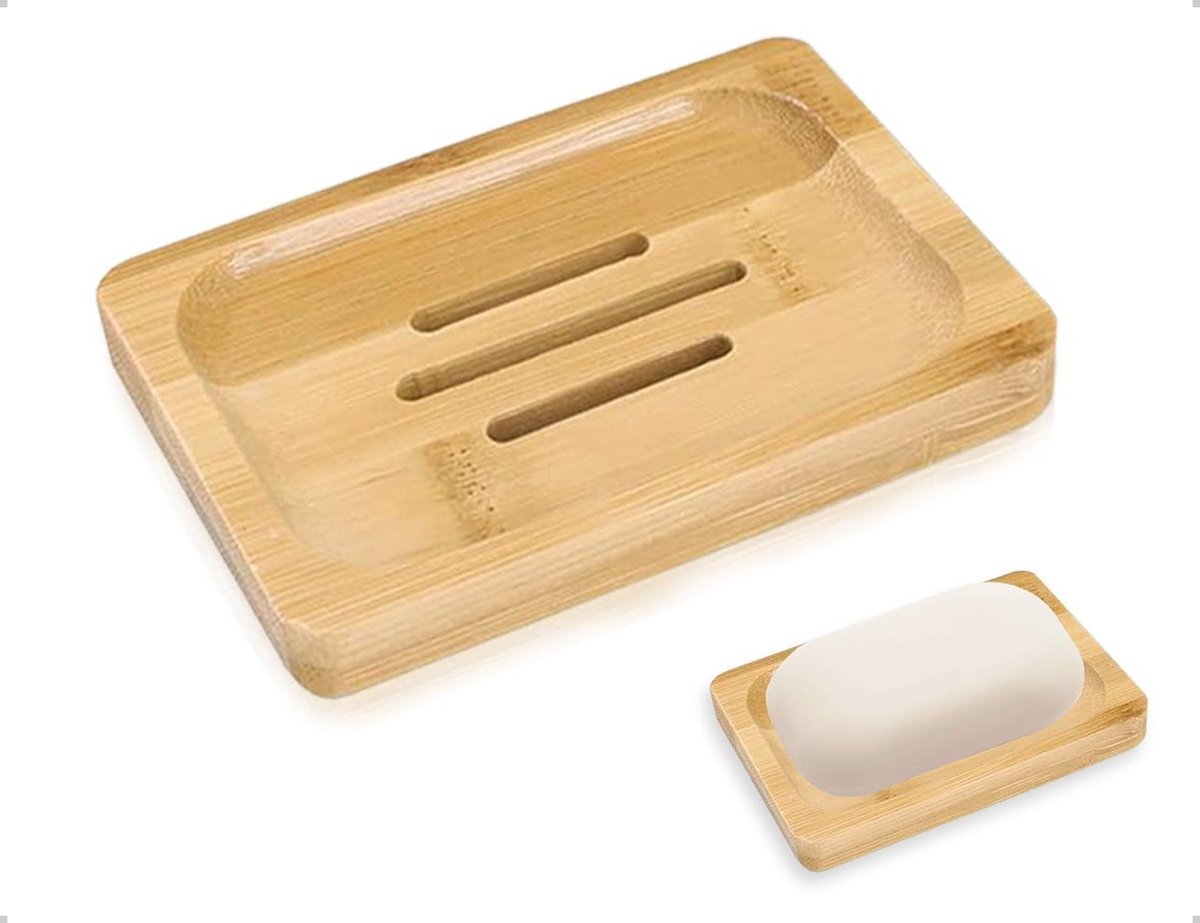 Natuurlijke Houten Zeepdispenser met Afvoer voor Badkamer, Keuken en Toilet - Praktische Accessoire voor Zeepopslag en Organisatie