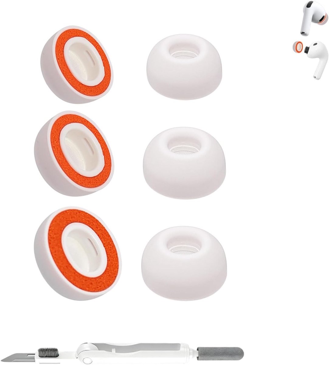 Comfortabele Memory Foam Oordopjes voor AirPods Pro - 3 Pairs met Geluidsisolatie en Vervangknoppen (S/M/L, Zwart)