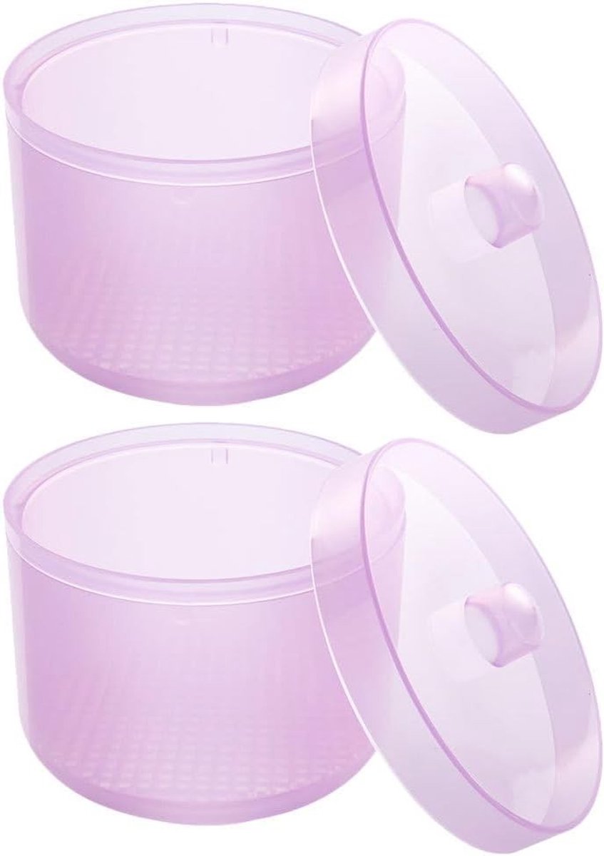 2 Stuks Nageltoolhouders, Manicure Reinigingsbekers, Dubbel Laags Houder met Afvoergaten, Herbruikbaar en Warmtebestendig voor Nagelkunst en Cosmetica Verzorging