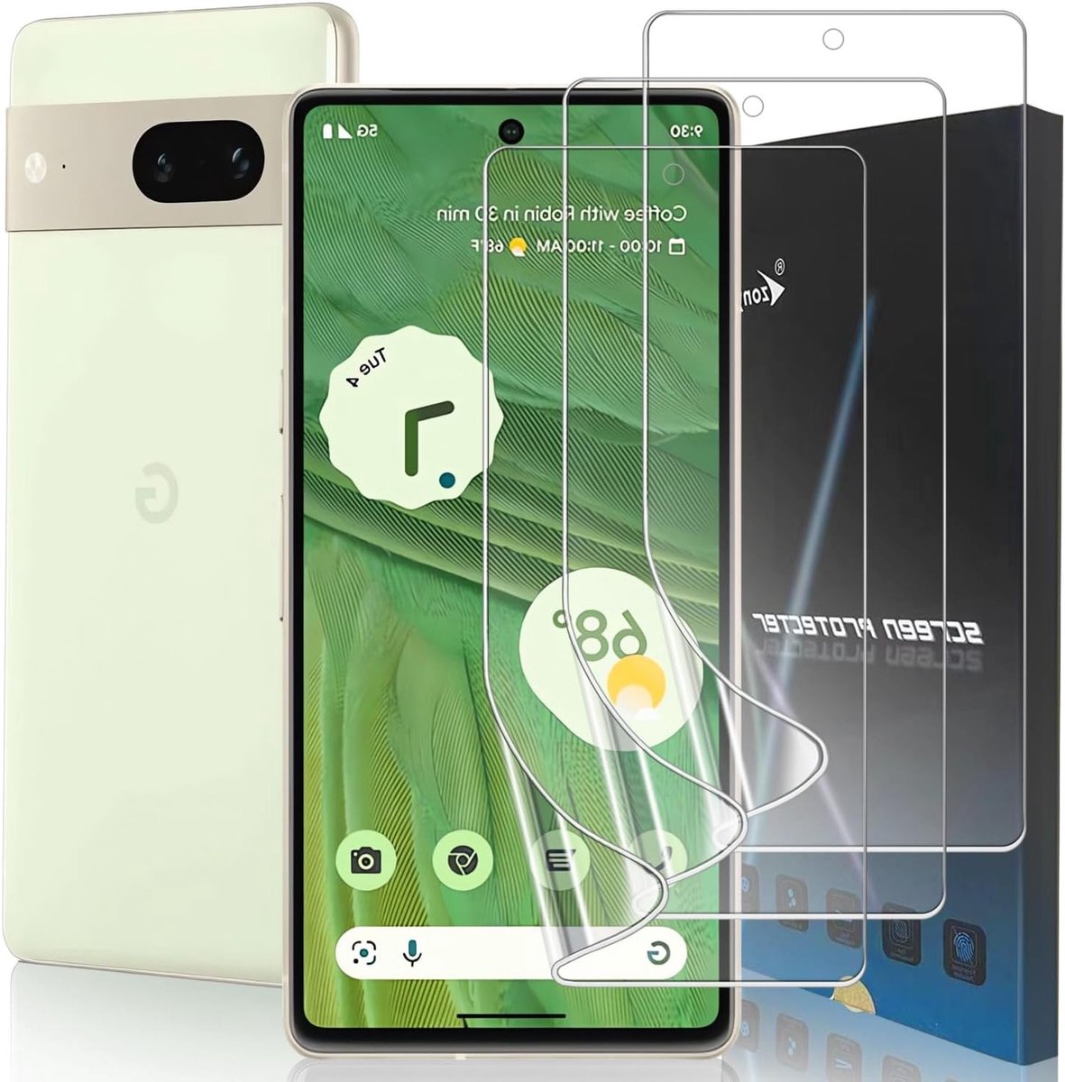 3-Pack Flexibele Screen Protector voor Google Pixel 7 - Volledige Dekking TPU Hydrogel Film, Ondersteunt Vingerafdrukontgrendeling en Hoge Bescherming
