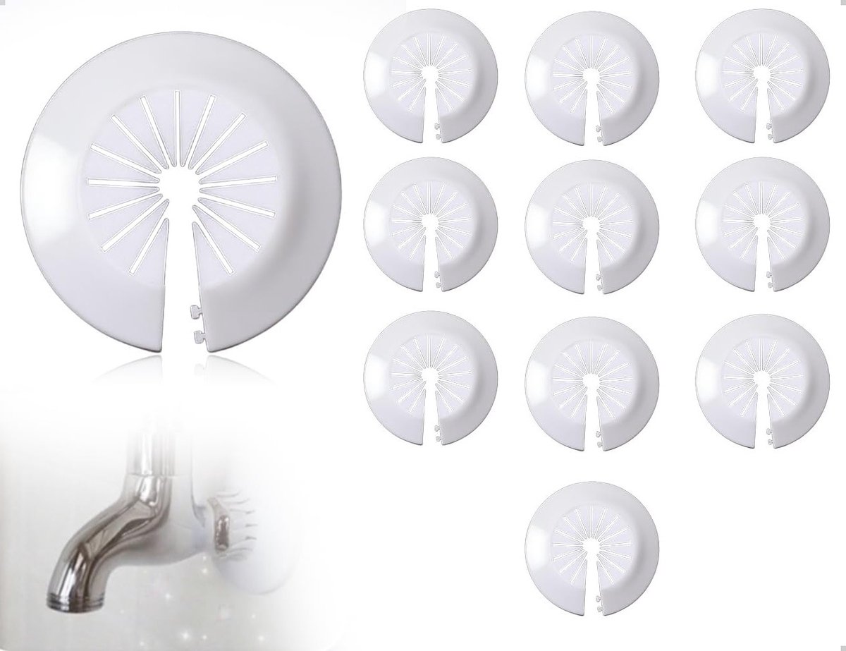 Decoratieve Plastic Heater Tube Rosettes voor Thuis, Kantoor en Commercieel Gebruik - Set van 10 (Wit)