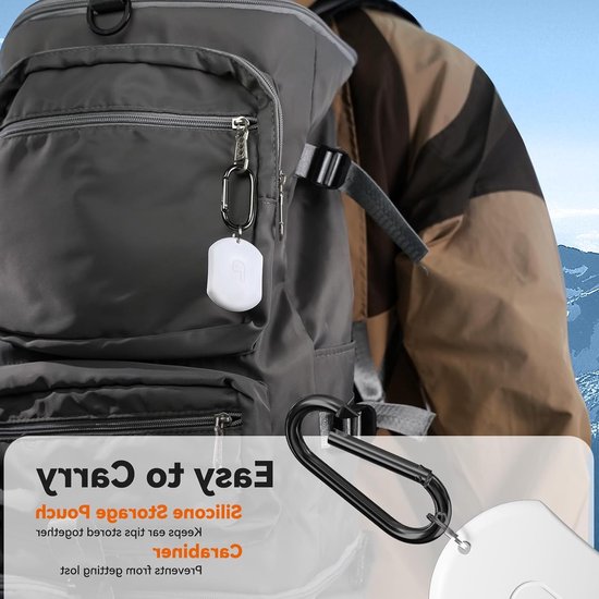 Draadloze oordopjes met zachte silicone, antislip ontwerp, schoonmaakpen en karabiner - Geschikt voor Apple AirPods 4, ideaal voor vrouwen en mannen (Wit) — afbeelding 2