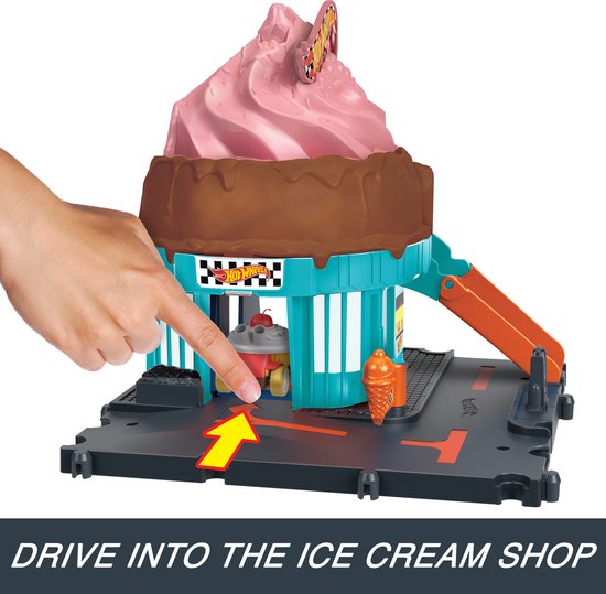 Hot Wheels City Centrum Speelset - Ice Crream Swirl - Hot Wheels Baandeel - Hot Wheels Uitbreiding van Hot Wheels — afbeelding 2