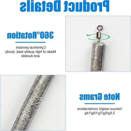 28-delige Dropshot Loodset voor Vissen - Diverse Gewichten 3.5g, 5g, 7g, 10g, 14g - Ideaal voor Dropshot Techniek en Zoetwatervissen van Merkloos — afbeelding 4