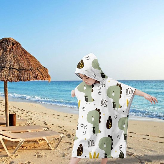 Hooded Badponcho voor Kinderen 65 x 75 cm - Microvezel Handdoek voor Zwemmen, Strand en Douchen — afbeelding 4