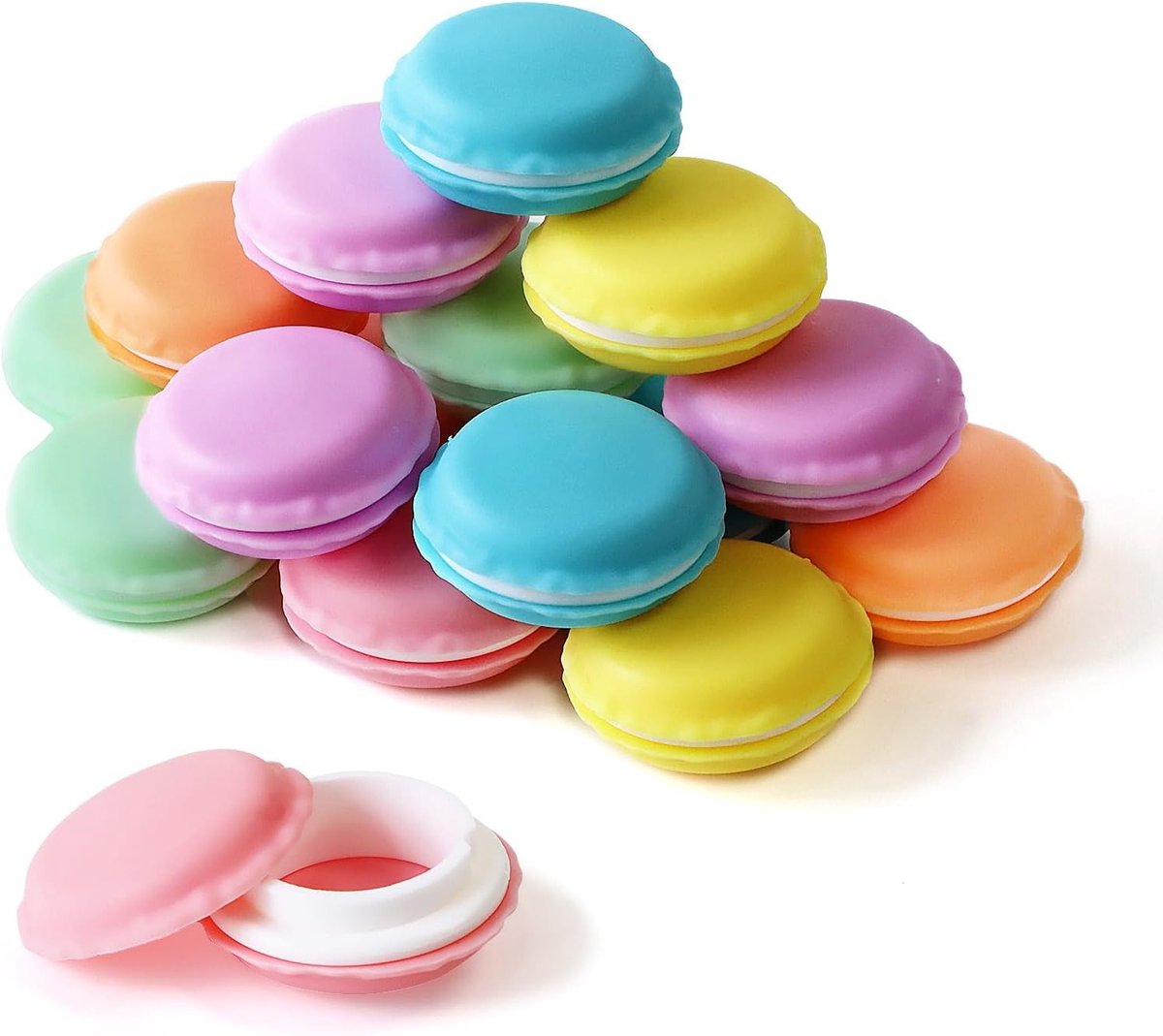 24 Stuks Mini Opbergdozen in Macaron Vorm, Kleurige Opbergdozen voor Sieraden, Perfect voor Ringen, Oorbellen en Kettingen