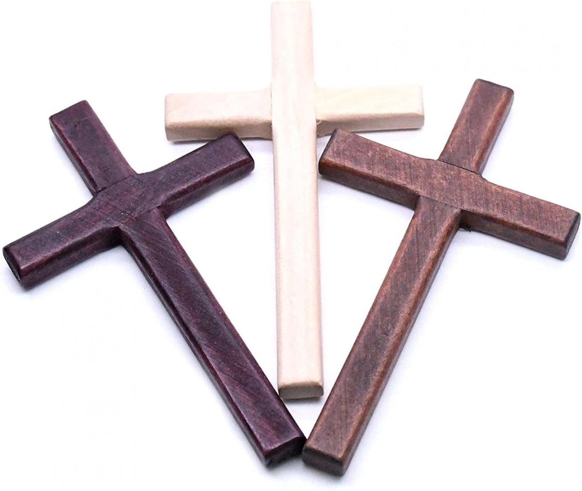 Handgegraveerde Houten Kruisen - Religieuze Decoratie voor Gebed, Kerk en Thuis, Perfect voor Huwelijk en Cadeau (Wijnrood)