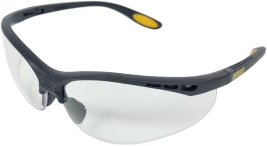 DeWALT veiligheidsbril DPG58-1D EU - Anti condenscoating - Transparant glas - Zwart