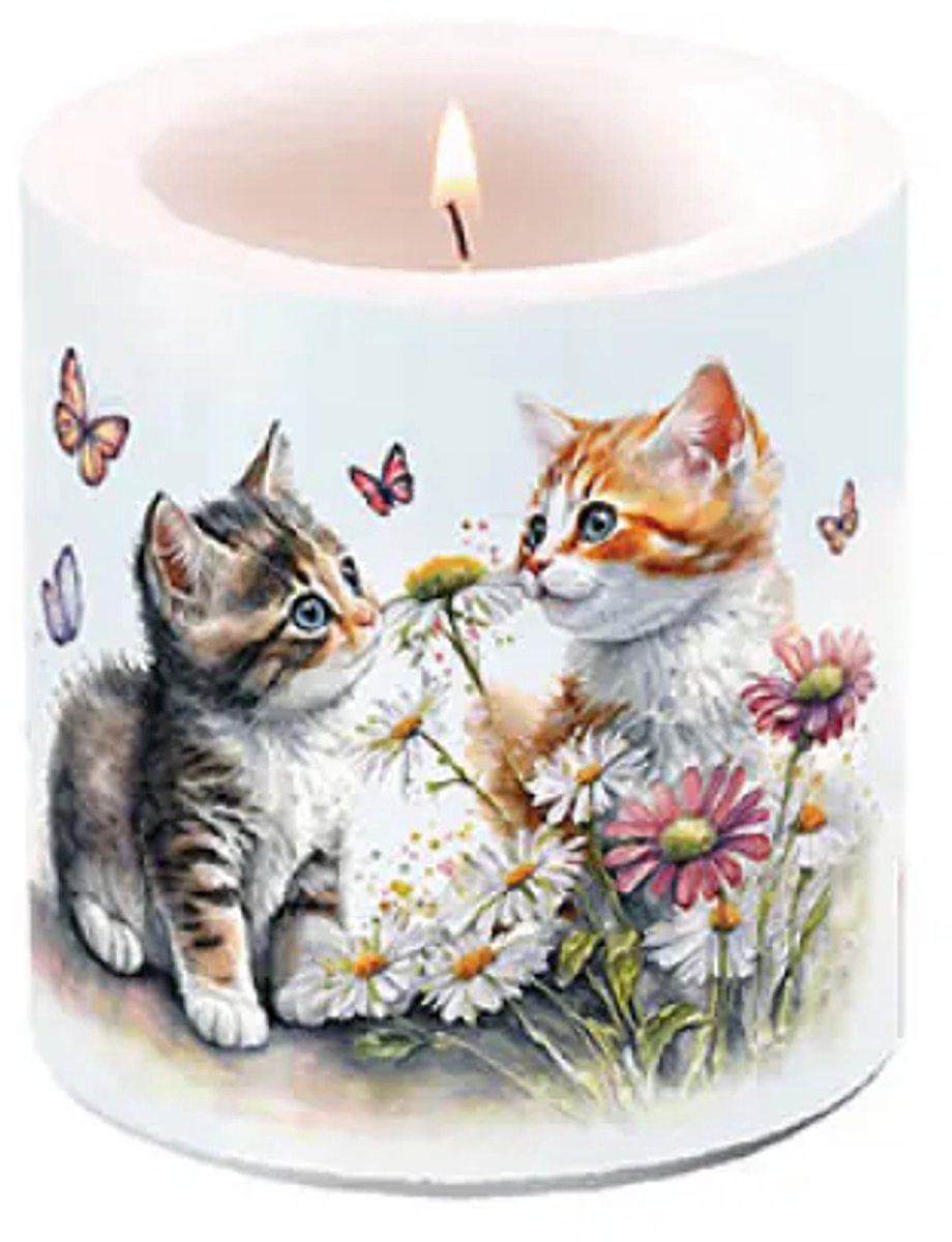 Ambiente Kaars - Kittens in Flower Field - 35 branduren Multi